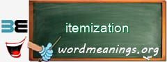 WordMeaning blackboard for itemization